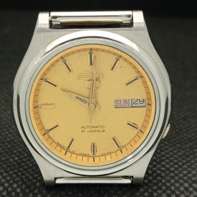 OROLOGIO USATO VINTAGE SEIKO 5 AUTOMATICO 7019A GIAPPONE UOMO QUADRANTE ORIGINALE a413520-2 SKU621b-a413520