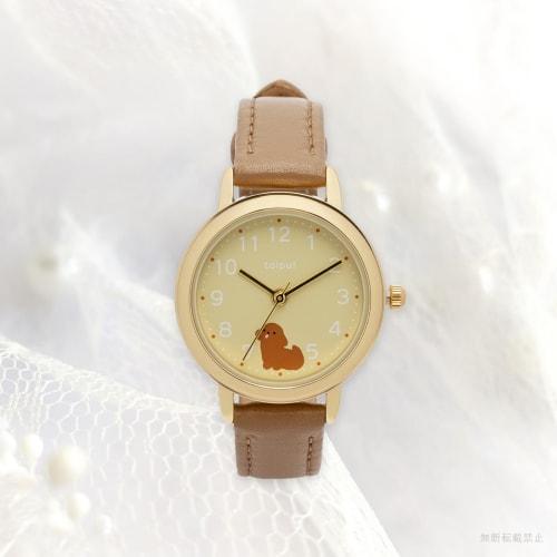 Fieldwork Women's Analog Watch with Leather Strap, Animal Watch, Soft Toy Poodle Design, Brown, JN035-4