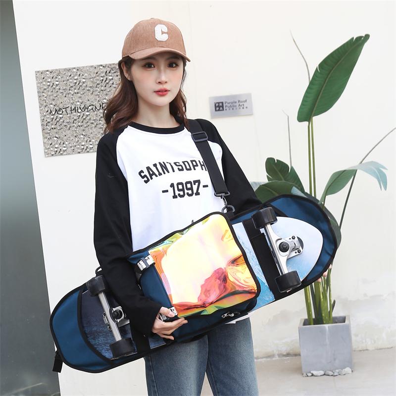 Borsa Multifunzionale per Skateboard Borsa Oxford per Longboard Zaino a Doppia Spalla per Surf da Terra Impermeabile Borsa per Skateboard Elettrico