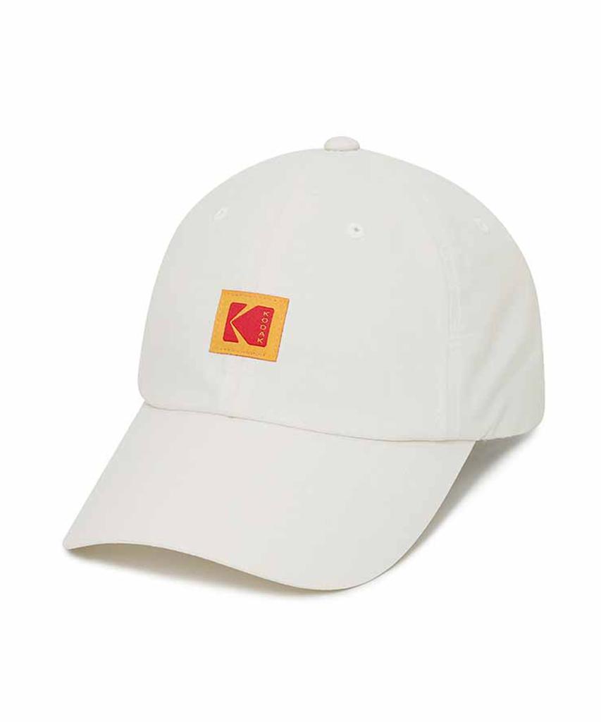 KODAK Square Logo Nylon Relaxed Fit Ball Cap Ivory