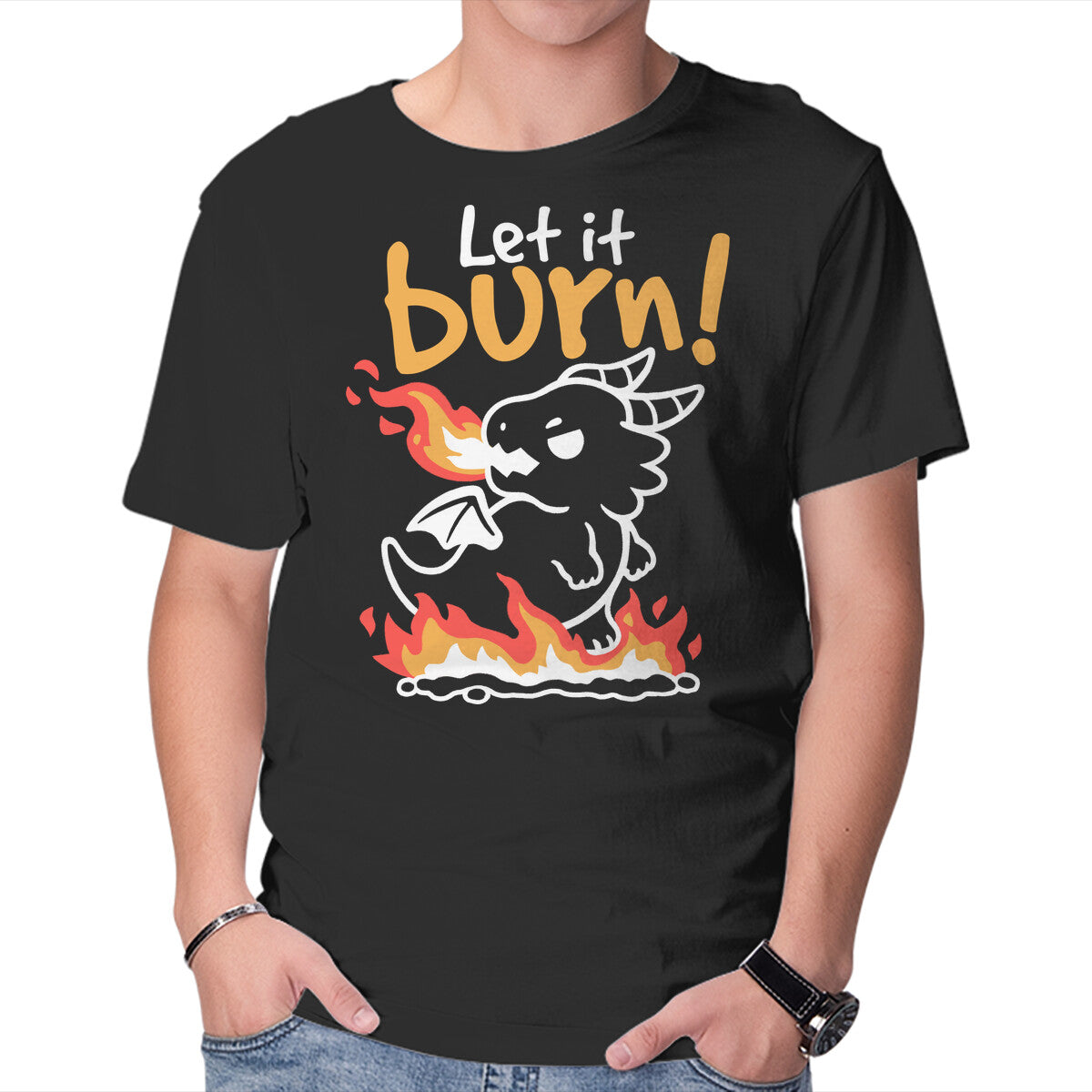 Unisex Crew Neck T-Shirt Let It Burn Graphic Short Sleeve Casual Tee XXXXL