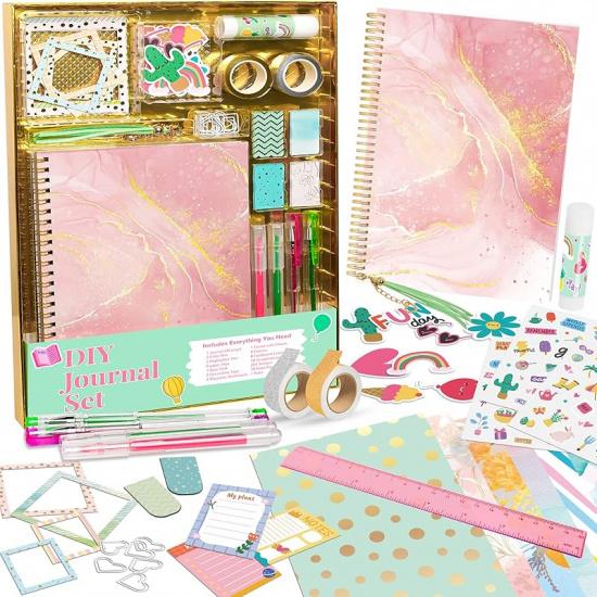 Gifts for Girls Age of 8 9 10 11 12 13 Years Old and Up, DIY Journal Set, Personalized Diary Stuff for Tweens Teens, Decorate Your Planner/Organizer,