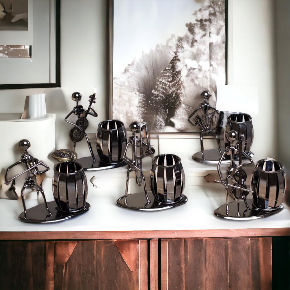 Umely Pen Holder, DeskTabletop Storage, Fun Accessory Storage, FluteAccordion, Set of 2 (Guitar & Bass)