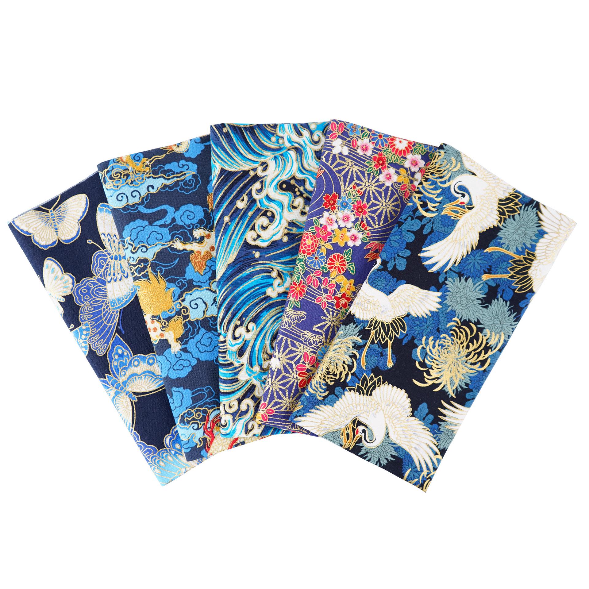 

Комплект хлопковой ткани с цветочным узором в японском стиле: 5 цветных пэчворков для проектов своими руками