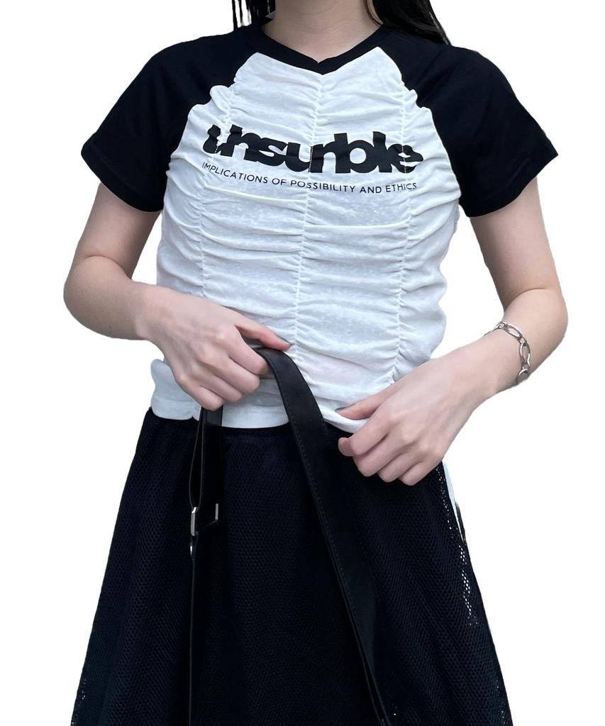WEGO Short Sleeve Short Korean Summer Raglan Size F Women's T-Shirt, Sleeve, Streetwear, Style, Clothes, Top, Gift, Spring, Summer, Autumn, White,