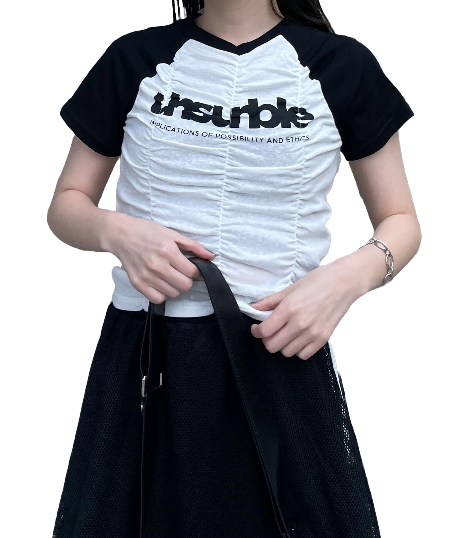 

WEGO Short Sleeve Short Korean Summer Raglan Size F Women s T-Shirt, Sleeve, Streetwear, Style, Clothes, Top, Gift, Spring, Summer, Autumn, White, белый