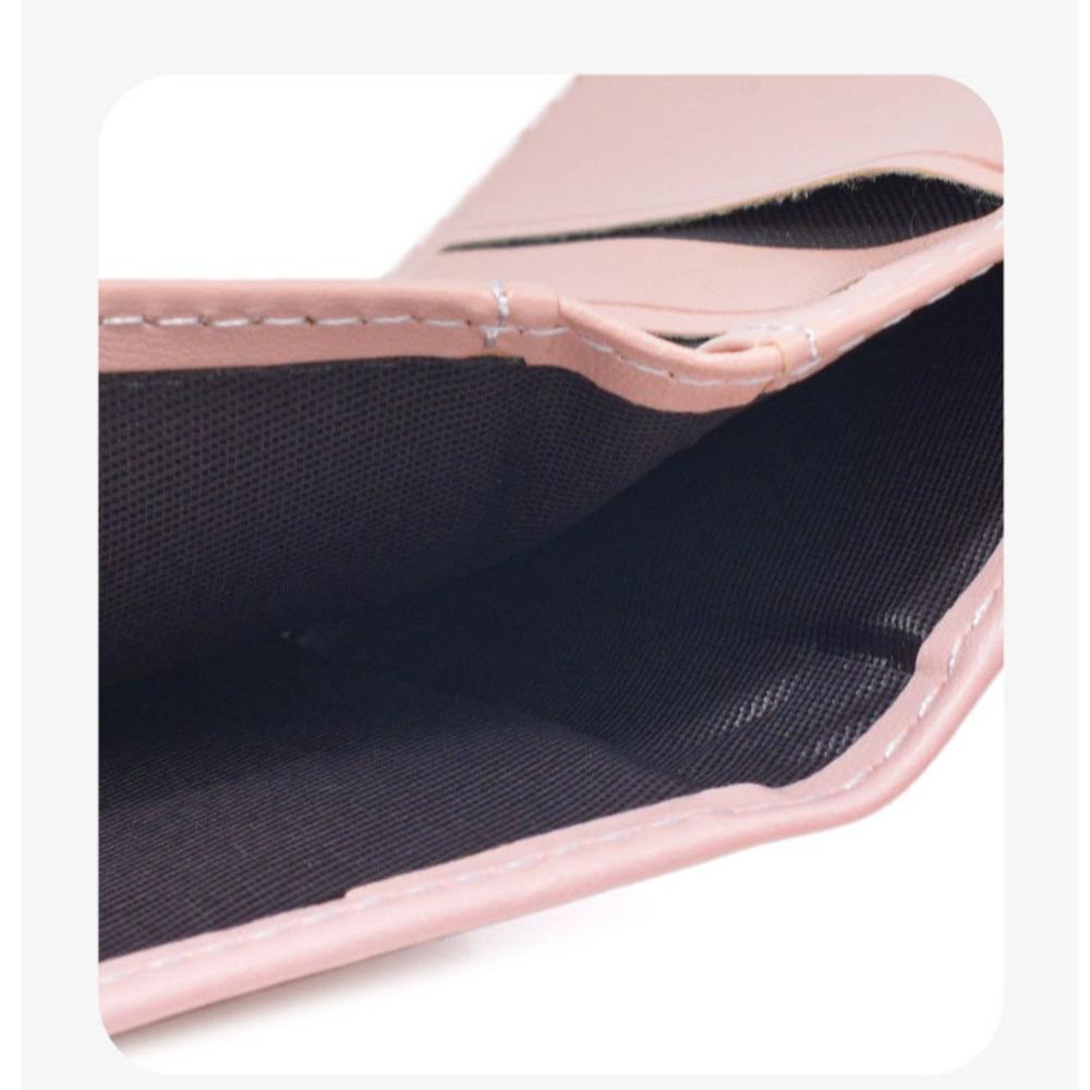 Card Holder PU Trifold Wallet PU Leather Women's Short Purse Cute Ultra-thin Coin Purse  Outdoor