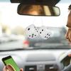 Car Dice Rearview Mirror Plush Car Rear View Mirror Decoration Plush Dice Rearview Mirror