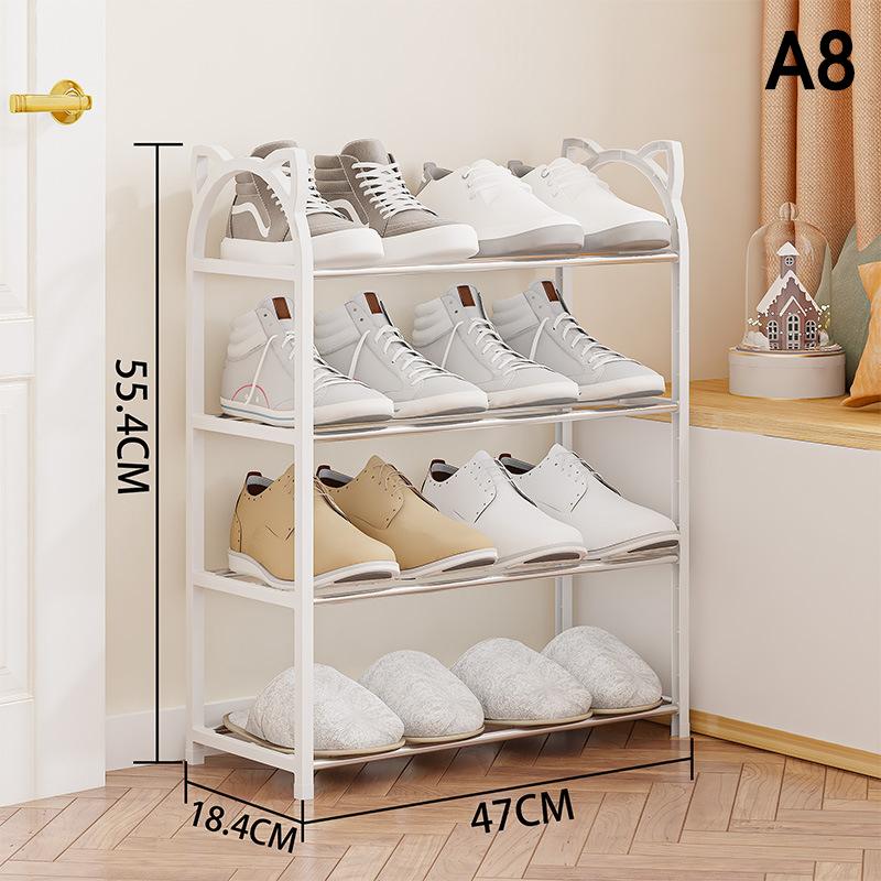 Creative Simple Assembly Shoe Rack Steel Tube 4-Layer Solid Color Assembly Home Shoe Rack For Porch Living Room Storage Rack