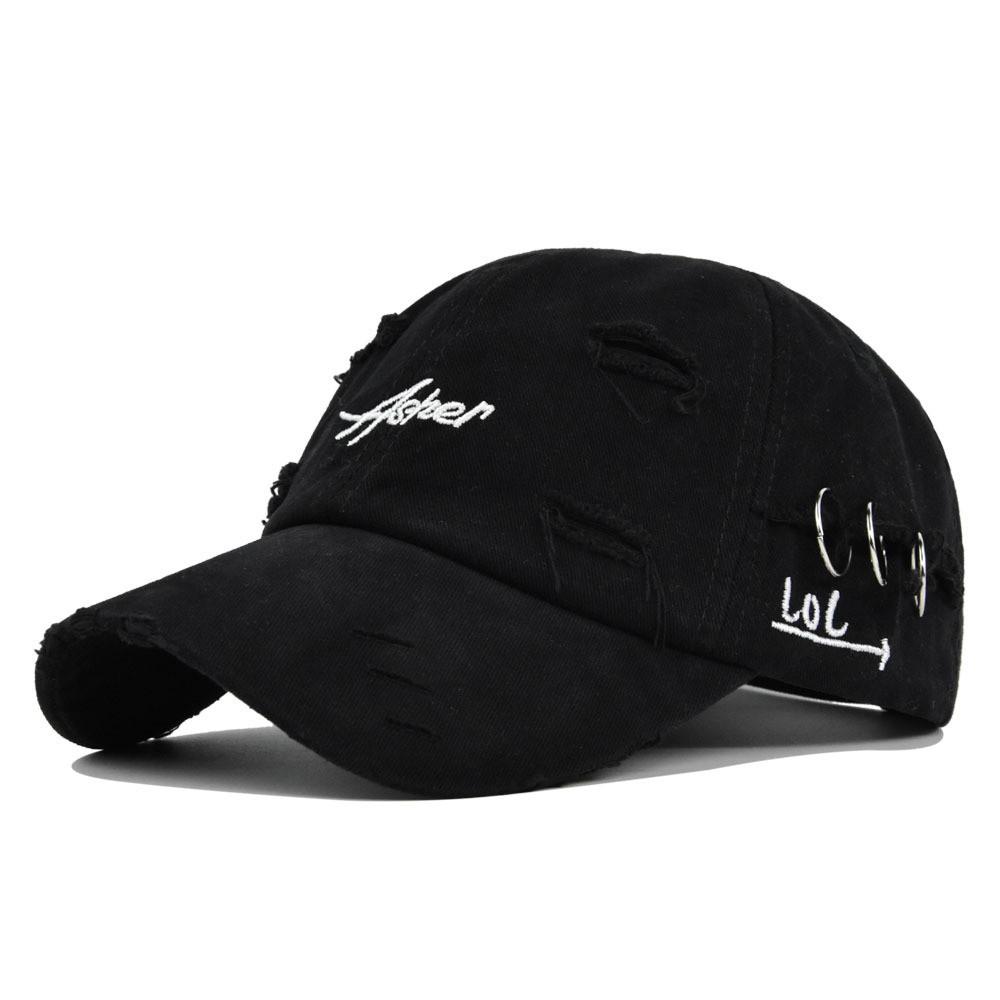 Tongue Duck Hat Asher Letter Embroidered Baseball Hat Broken Holes Sun Shade