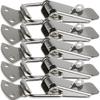 10/1PC Duck Beak Spring Buckle Stainless Steel Door L Lock Hasp Latches Wooden Box Furniture Cabinet Door Spring Buckles Clamps