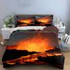 Fiery lava explosion scene. Bedding sets Duvet cover sets Duvet covers Pillowcases(1*Duvet Cover 2*Pillowcases without duvet insert)