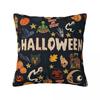 Pillow Case Halloween Themed Square Pillow Cover Retro Trendy Cushion Cover Pattern Pillowcases For Sofa Car Home Decor