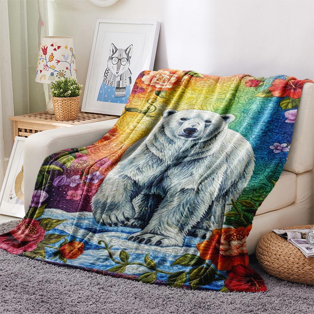 1PC Mixed style Print FlAannel Blanket, High quality Comfortable for All Seasons, Home Decor, Warmth and Comfort