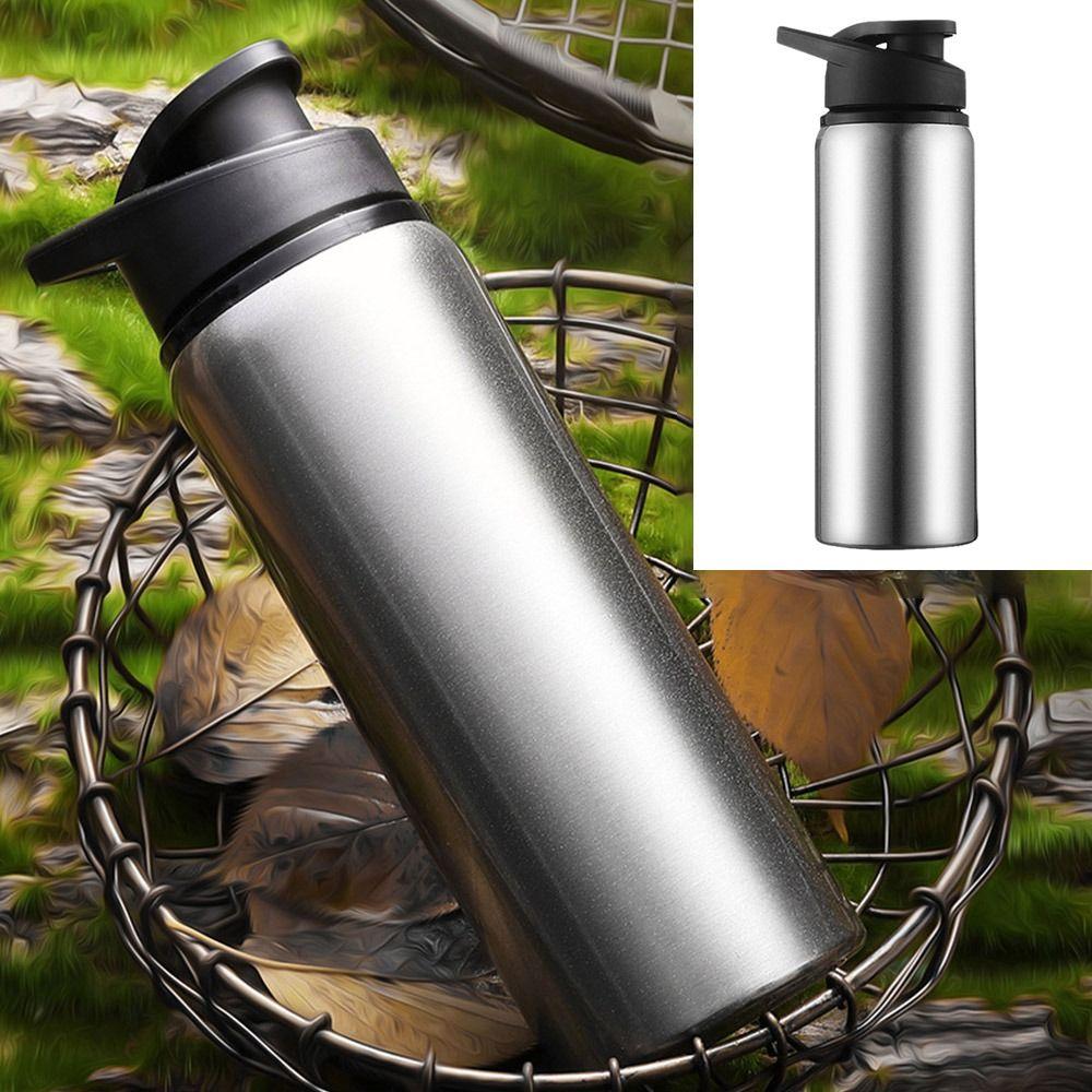 700ml Metal Water Bottle Stainless Steel Bicycle Water Bottle Straight Drinking Outdoors Sports Travel Kettle