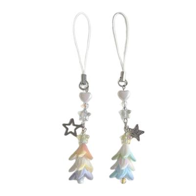 Cute Phone Strap Christmas Phone Chain Stylish Christmas Tree Phone Charm Backpack Accessories Suitable for Party Daily