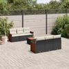 VidaXL Garden Lounge Set with Cushions 7 Pcs, Patio Sofas, Patio Furniture Set, Outdoor Furniture, Black 3259872