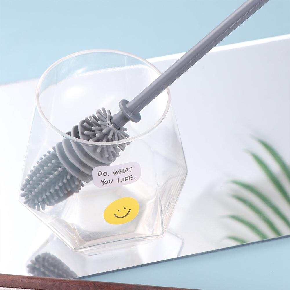 No Dead-end Glass Cup Washing Brush Multifunctional Silicone Milk Bottle Brush  Drink Bottle
