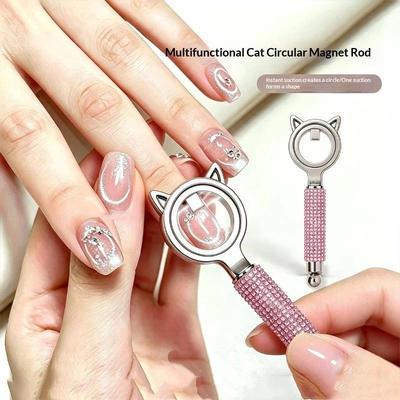 Cat Eye Nail Magnet Ring Magnetic Tool Suction Hollow Cat Eye Cat Eye Nails Design With Ball Magnet