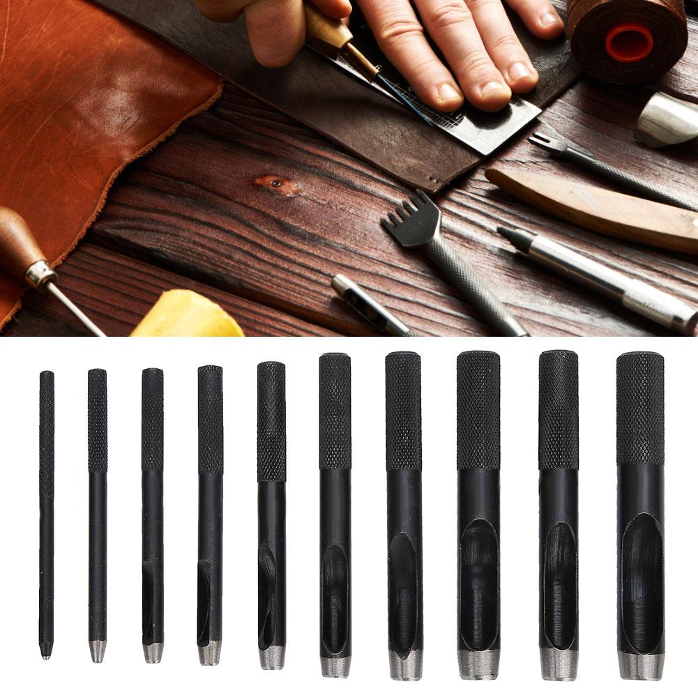 10PCS DIY Leather Craft Hollow Hole Punching Set Leather Belt Hole Puncher 1mm?10mm
