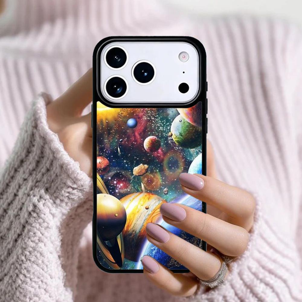 Space Solar System Planets Universe Phone Case For Apple iPhone 17 Air 16E 15 14 Plus 13 12 11 Pro Max Mini Funda Cover