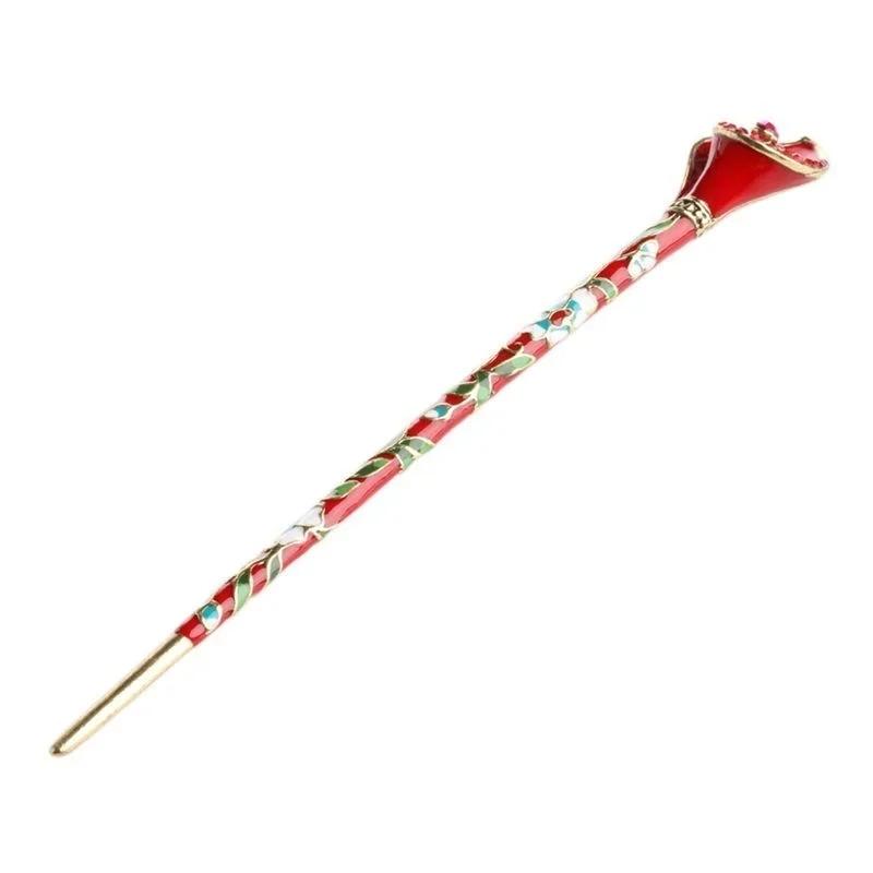 Jingtai Blue Hairpins Women Painted Enamel Hairpins Fashion High-end Headwear Retro Style Hair Accessories Handmade Hair Stick