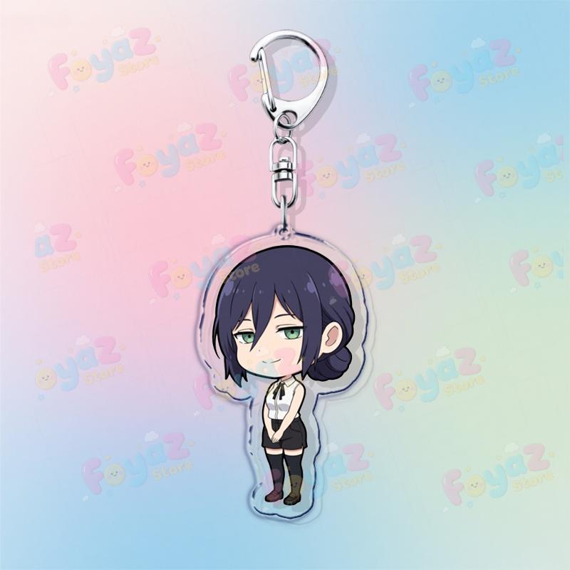 Anime Reze Art Keychain Accessories Bag Charms Devil Manga Women Keyrings Jewelry Csm Chibi Fans Freinds Gift