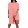 Summer 2025 Solid Color Loose Round Neck Short Sleeve Two-Piece Casual Set