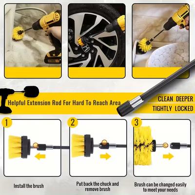 5Pcs Drill Brush Electric Scrubber Brush for Cleaning Bathroom Bathtub Cleaning Brush Scrub Drill Cleaning Tools