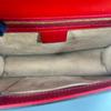 [Pre-Owned] Sylvie Gold Buckle Striped Web Ribbon Bow Wide Shoulder Strap Leather Shoulder Crossbody Handbag Small - Very Good #1P3ZKLB