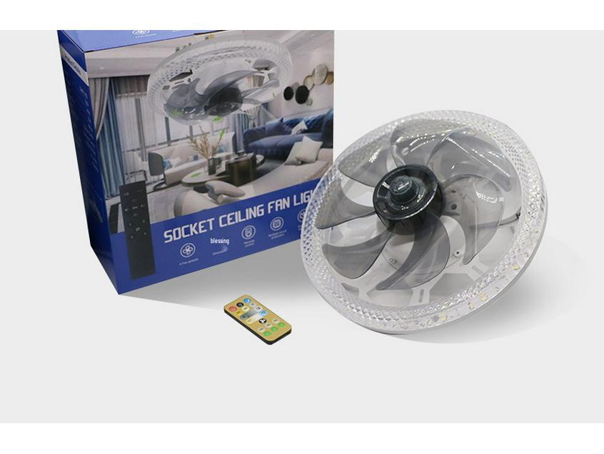 

Скандинавский светодиодный потолочный вентилятор с пультом - Минималистичный круглый дизайн для современной спальни или ресторана 18x31 cm