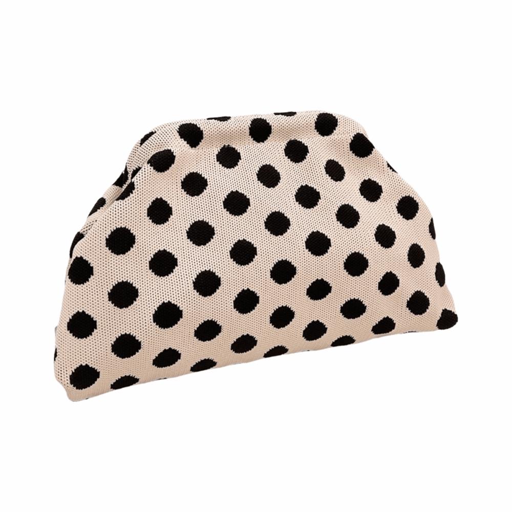 Color-Blocking Polka Dot Makeup Bag Large Capacity Large Capacity Clutch Bag  Gym