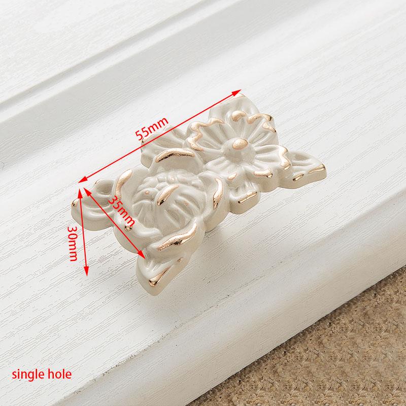 NAIERDI Ivory White Cabinet Handles Zinc Aolly Kitchen Cupboard Door Pulls Drawer Knobs European Fashion Furniture Handle