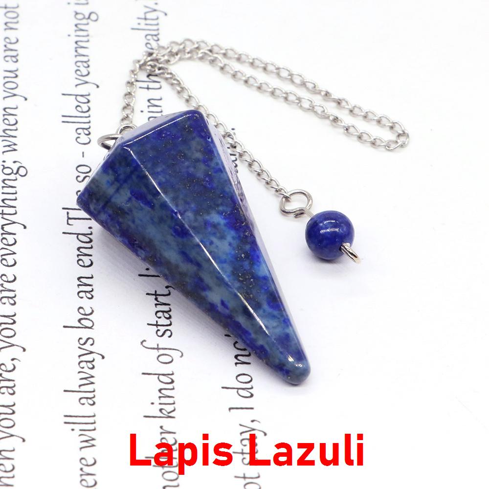 Natural Stone Reiki Healing Pendulum,For Dowsing Spiritual Divination Cone Crystal Quartz Pendulos Small Size Necklace Jewelry