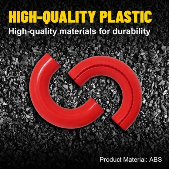 2X Red D-Ring Tow Hook Cover for -24 Ford Bronco Base/Big Bend/Outer Banks A