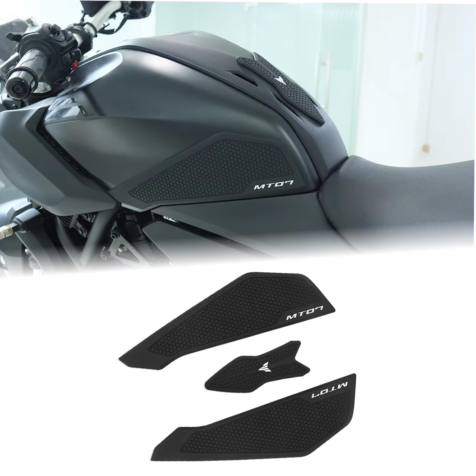 

For MT07 MT-07 2025 Motorcycle Tank Pad, Tank Traction Pad, Anti-Slip Side Tank Sticker, Accessory [Parallel Import]