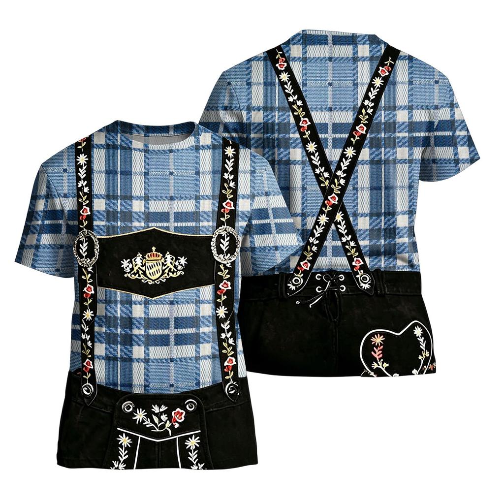 Men’s Vintage Pattern Short Sleeve T Shirt Loose Fit Casual Summer Top with Retro Print for Daily Wear Festival