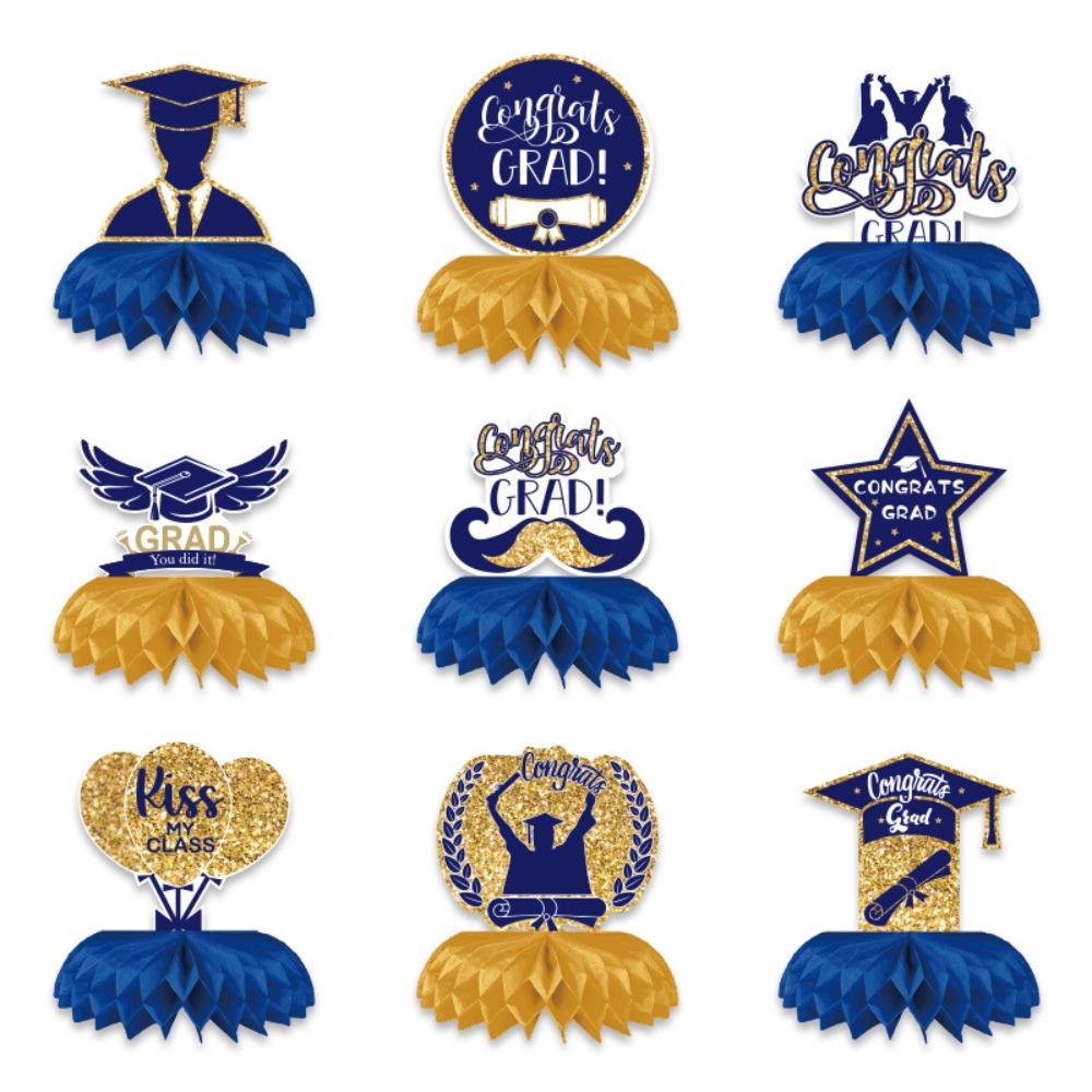 

Легкий Мультяшний Папір-Соти Декор Випускний Настільний Декор Студенти синій