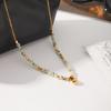 Huang Chao Natural Stone Water Drop Necklace with Stainless Steel Clavicle Chain.