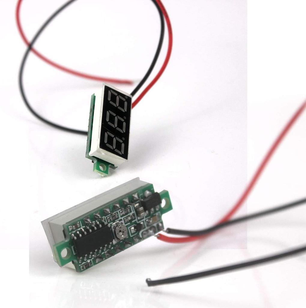 Aideepen LED Digital Display Voltage Tester DC Mini Voltage Meter with Accurate Voltage Measurement and Reverse Polarity HD Voltage Display Suitable