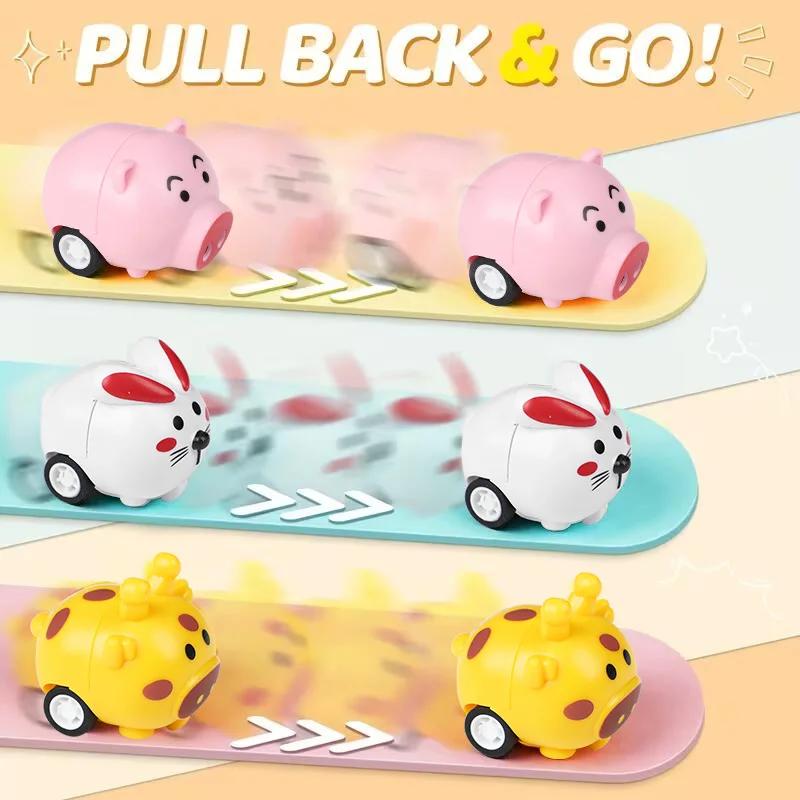 10 Pezzi Macchinine a Retrazione Animali Cartone Animato Giocattolo per Bambini Gadget Festa di Compleanno Riempitivi Pignatta Regalo di Natale Pasqua Premi per la Classe