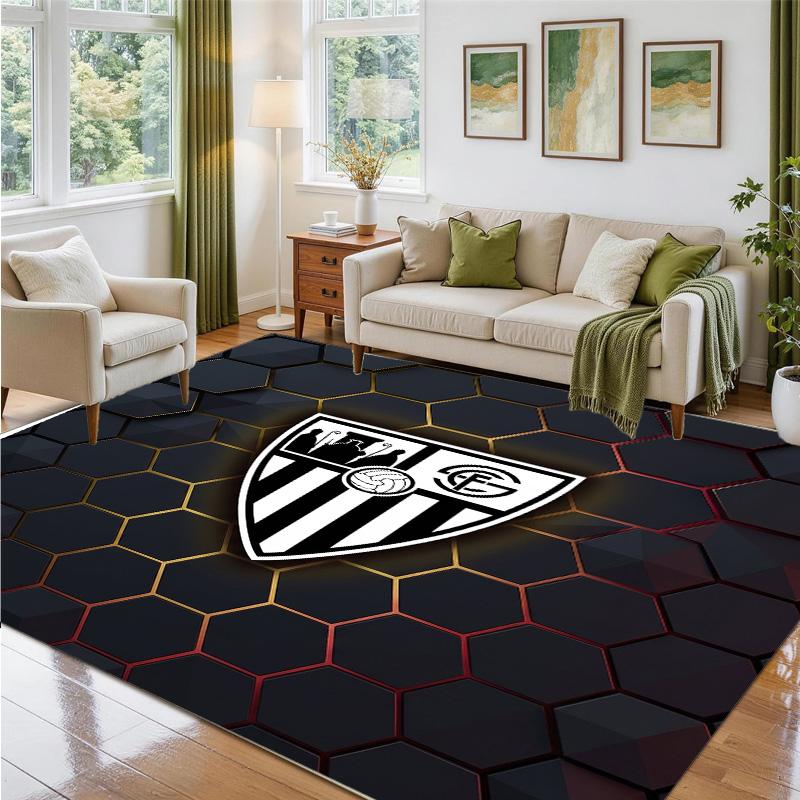 Sevilla FC Design Crystal Velvet Rug Soft Decorative Mat for Bedroom Entrance