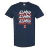 Illinois Fighting Illini Marker Repeat T-Shirt - Navy