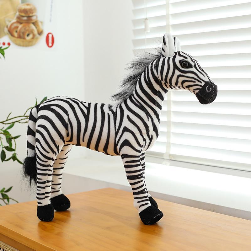 Simulation Horse Doll Creative Standing Posture Sweaty Horse Doll Big Horse Household Goods Flower Horse Plush Toy