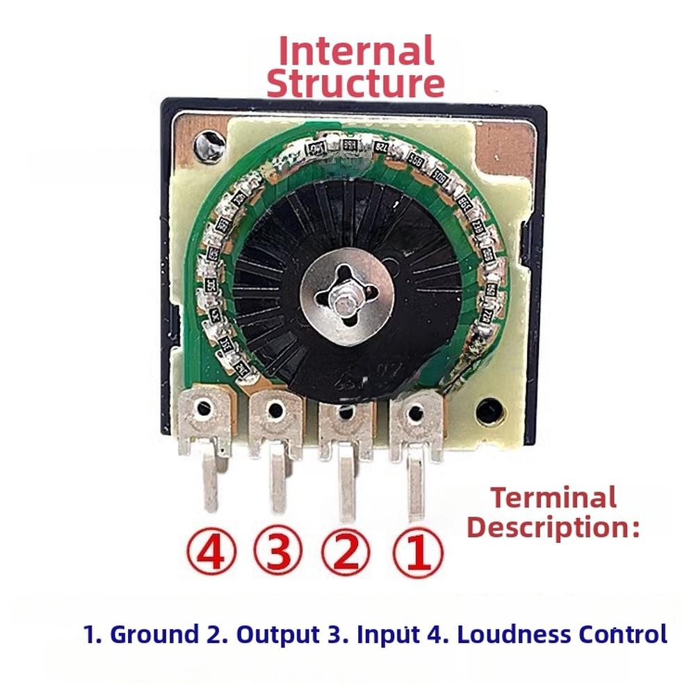 1pc RH2702 Resistance Stepping Dual-unit Channel Audio Volume Control Potentiometer For Hi-Fi Sound Systems