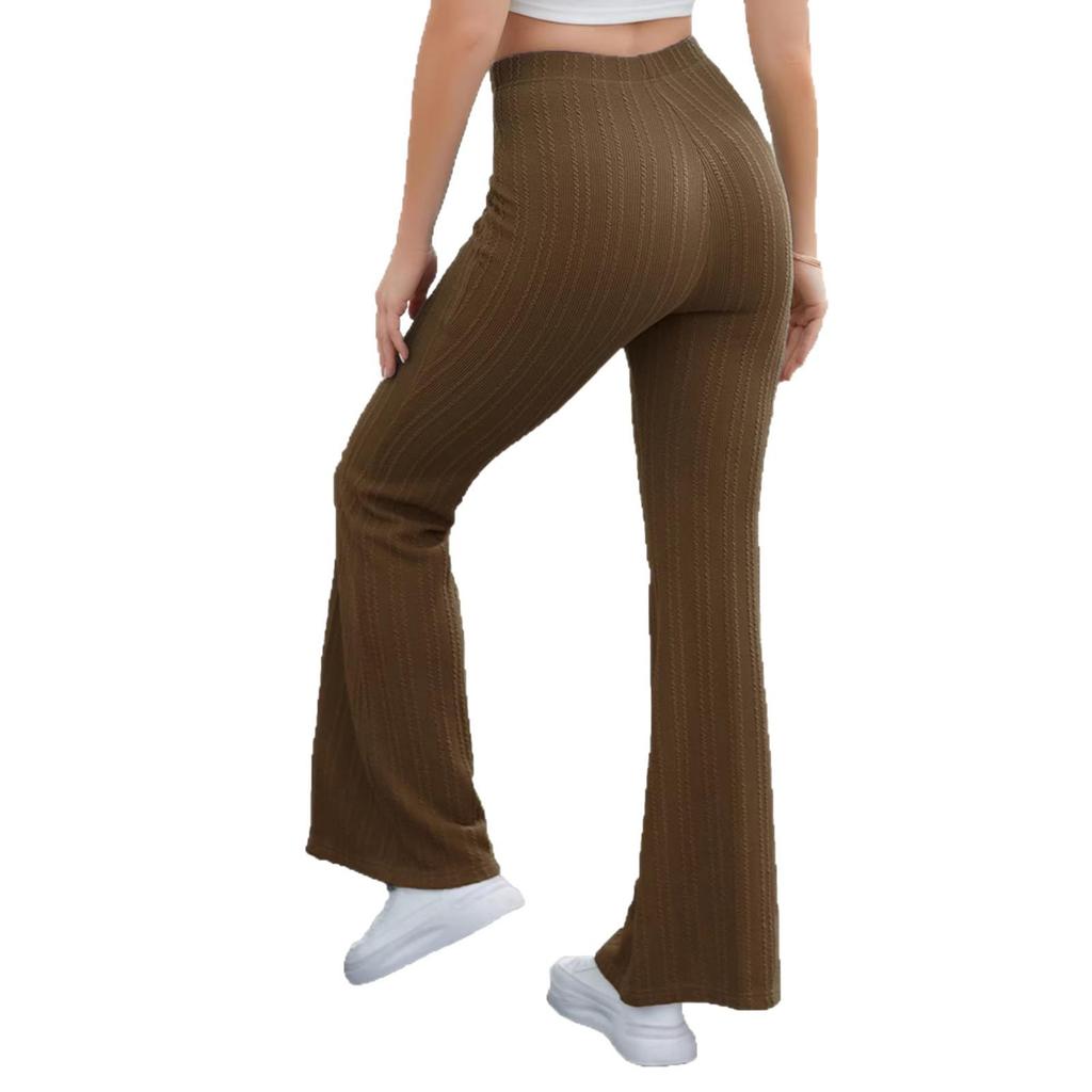 2026 European Trendy Women's High-Waist Striped Micro Flare Sports Casual Pants