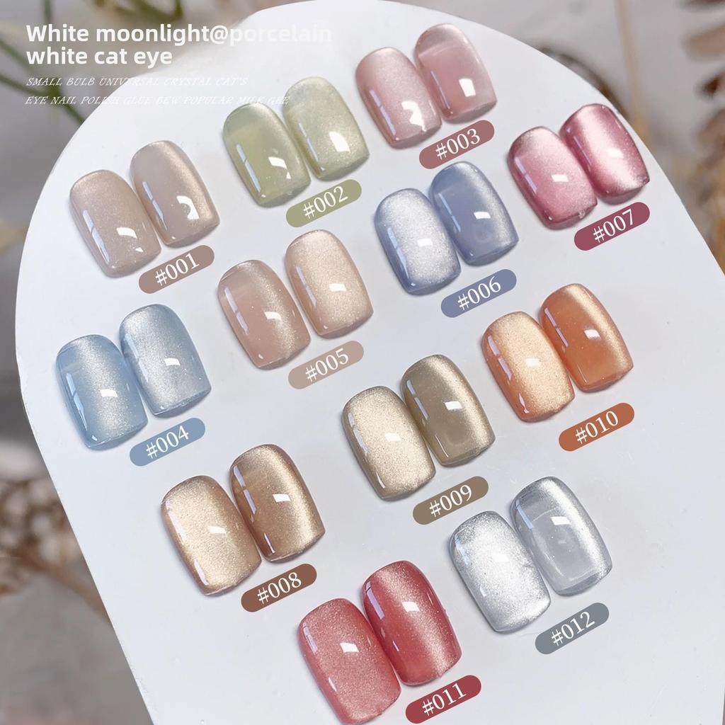 White Moonlight Crystal Cat's Eye Nail Polish - Autumn/Winter Collection, Special Edition.