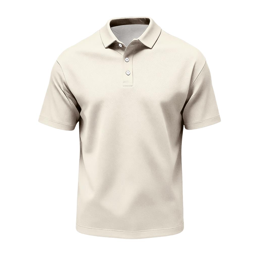 Men’s Casual Quick Dry Mesh Golf Polo Shirt Short Sleeve Lightweight Breathable Classic Fit Button Placket Top for Outdoor Sports Daily Wear
