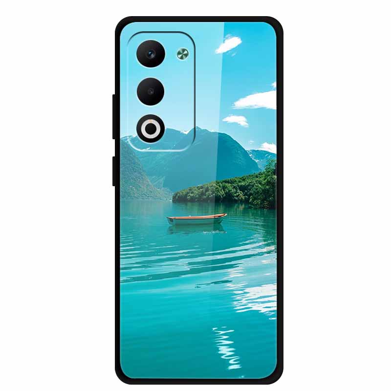Glass Back Cover For OPPO A5i Pro 5G Case A5iPro Coque Hard Tempered Glass Case For OPPO A5m A5 5G 4G Phone Case A 5 Soft Bumper