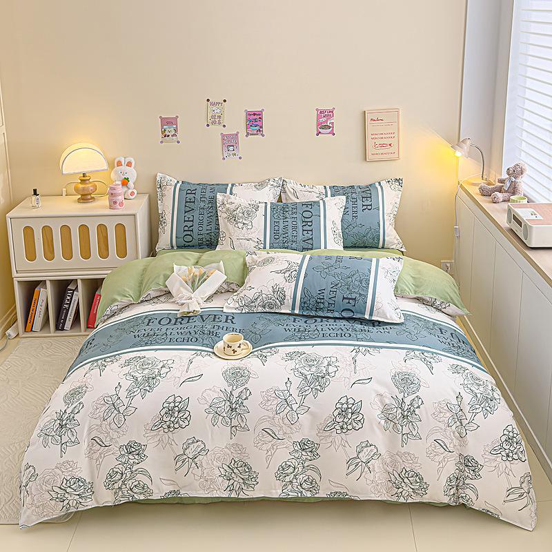 Pure Cotton Thickened and Ground Σετ τεσσάρων τεμαχίων, Βαμβακερό σεντόνι κρεβατοκάμαρας σετ παπλωματοθήκης Σετ τριών τεμαχίων